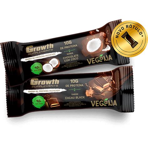 Barra De Prote Na Vegana Cx Uni Growth Supplements Shopee Brasil