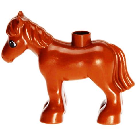 Lego Duplo Animal Horse Foal Horse03c01pb01 Dark Orange Decotoys