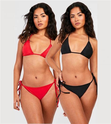 Buy Boohoo Pack Of 2 Triangle Bikini Sets In Multiple Colors