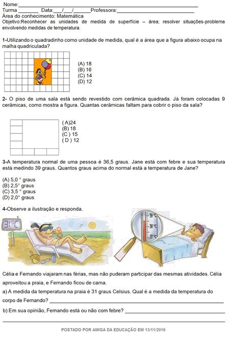 Medidas De Temperatura 4 Ano
