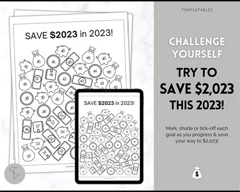 Save 2023 In 2023 Savings Tracker 2k Savings Challenge Printable