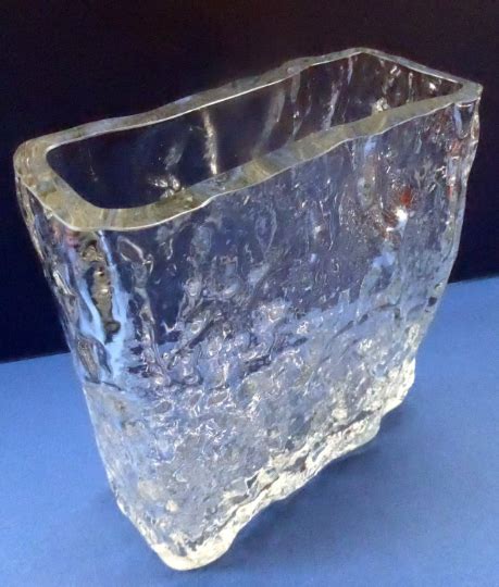 Iittala Pinus Style Vase 1970s Vintage Tall Oblong Clear Glass Bark V Iconic Edinburgh