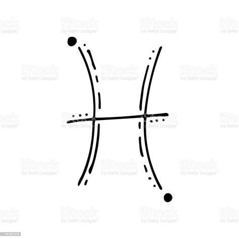 Arte Della Linea Del Segno Zodiacale Dei Pesci Simbolo Zodiacale