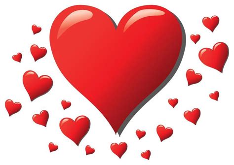 A Large Red Heart Surrounded By Smaller Hearts On A White Background