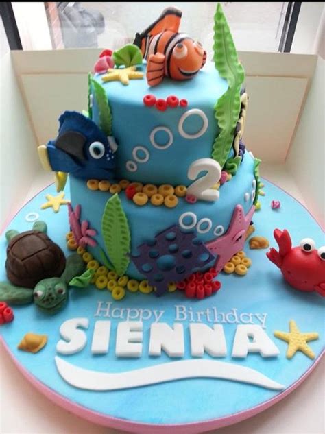 Siennas 2 Tier Finding Nemo Cake Decorated Cake By Cakesdecor