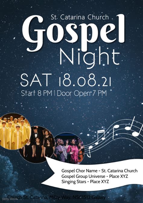 Gospel Concert Night Church Choir Singing Ad Template Postermywall