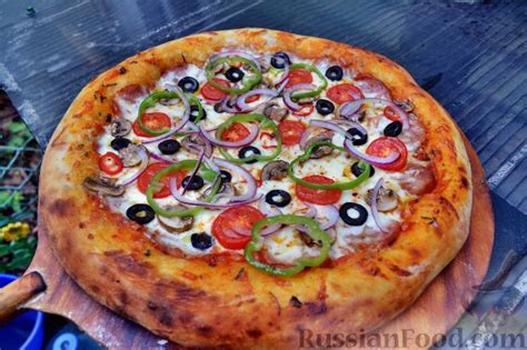 Рецепт: Пицца с домашней колбасой на RussianFood.com