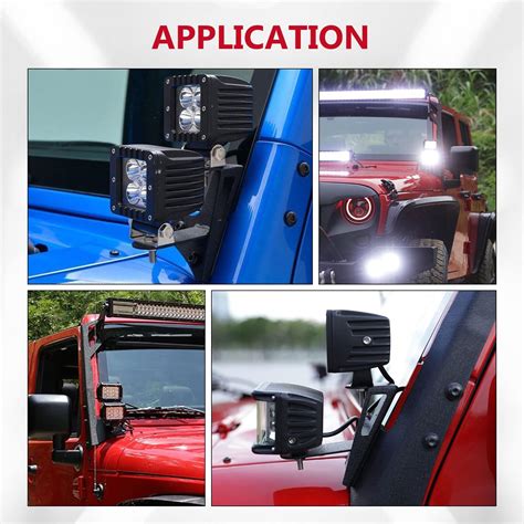 Alavente Dual A Pillar Light Brackets For Jeep Wrangler Jk