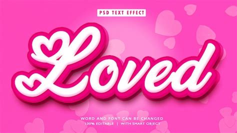 Premium Psd Loved D Editable Text Effect