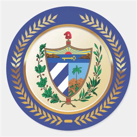 Cuba Coat of Arms Classic Round Sticker | Zazzle