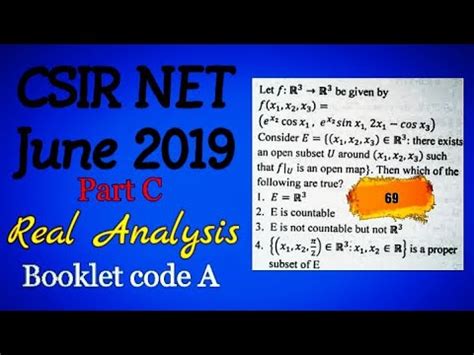 Csir Net June Real Analysis Part C Unit Booklet Code