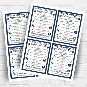 Medical Assistant Survival Kit Gift Tags Editable Template Cna