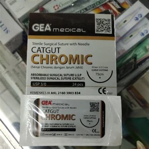 Catgut Chromic 3 0 GEA Catgut Chromic 3 0 Benang Jarum Gea Per Pc