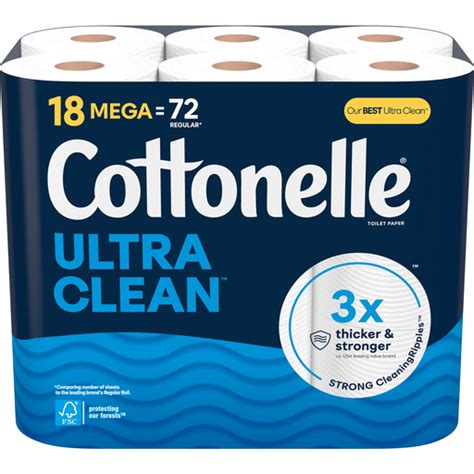 Cottonelle Ultra Clean Toilet Paper Strong Toilet Tissue 18 Mega