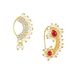 Buy Sukai Jewels Traditional Maharashtrian Non Pierced Nath Nose Ring