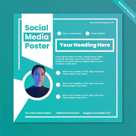 Premium Vector Social Media Poster Design With Image Placeholder