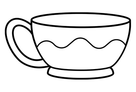 Dibujo muy fácil para colorear una taza Dibujo para imprimir de una