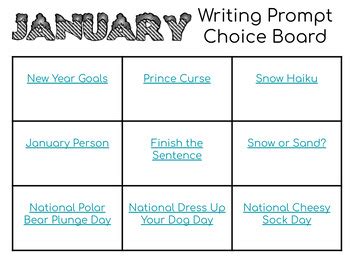 January Writing Prompts by StJohns Scholar Supplies | TPT