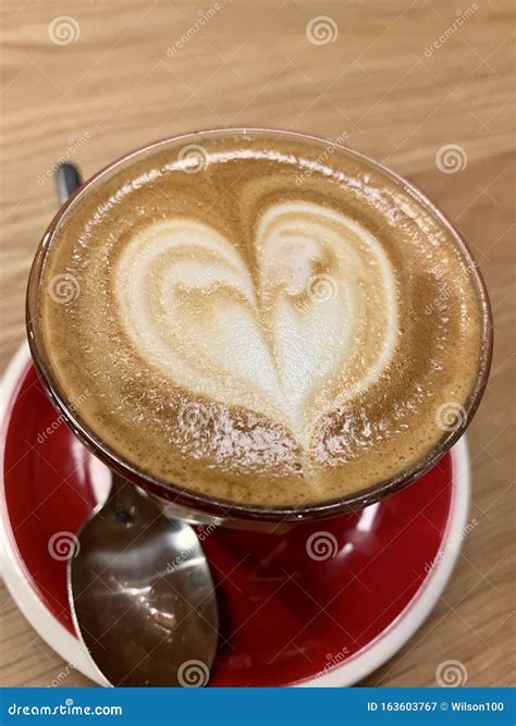 Heart Shaped Latte Art Stock Image Image Of Artwork 163603767