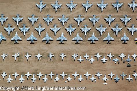 Aircraft boneyard, Davis Monthan Air Force Base Tucson Arizona | Aerial ...