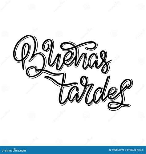 Letras Dibujadas Mano De La Buena Tarde En Otro Idioma Ilustración del