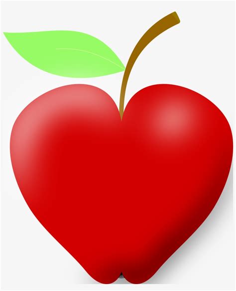 Apple Clipart Heart  Free Library Heart Shaped Apple Clipart