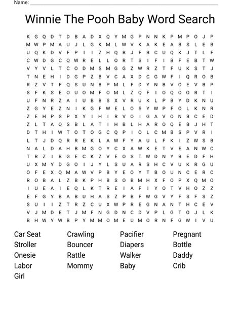 Winnie The Pooh Word Search Printable