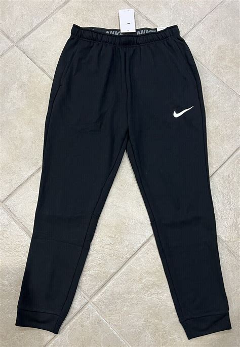 Nike Dri Fit Fleece Tapered Training Pants Black Mens Large CJ4312 010