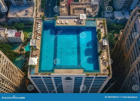 Hotel Infinity Pool Building. Generate Ai Stock Illustration ...