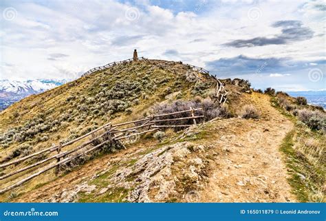 Ensign Peak Near Downtown Salt Lake City in Utah Stock Image - Image of ...