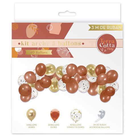 Kit Arche De Ballons Terracotta Et Or Ballons Tralala F Tes Fr