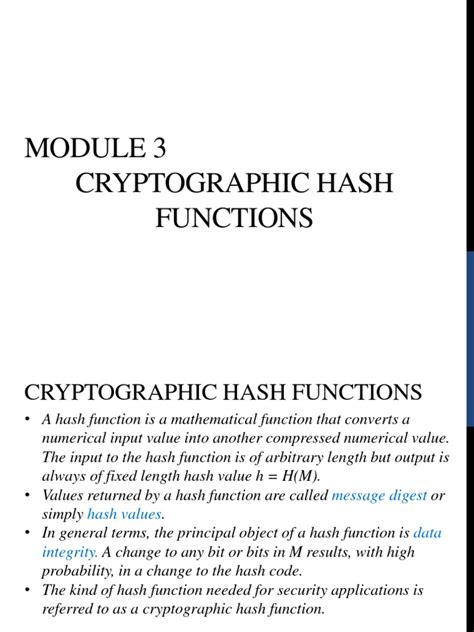 M3 Cryptographic Hash Functions Pdf Public Key Cryptography Cryptography