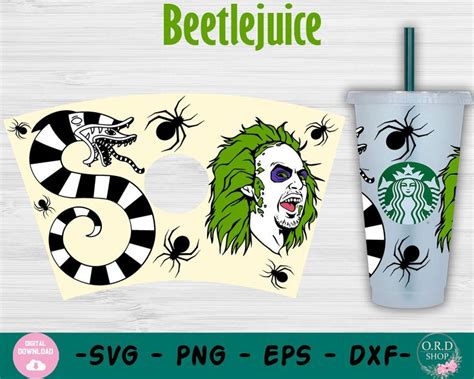 Beetlejuice Starbucks Cold Cup Svg File For Cricut Wrap For Venti