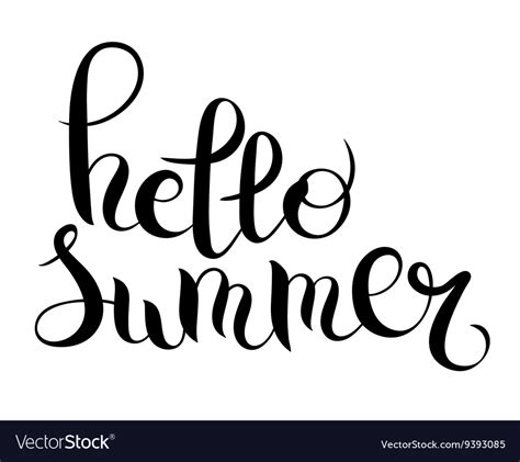 Hello Summer Hand Written Lettering Inscription Vector Image