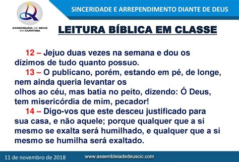 SINCERIDADE E ARREPENDIMENTO DIANTE DE DEUS Ppt Carregar