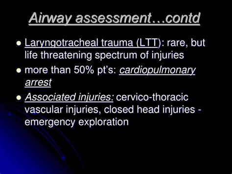 Ppt Airway Assessment Of The Injured Patient Airway Management Of The