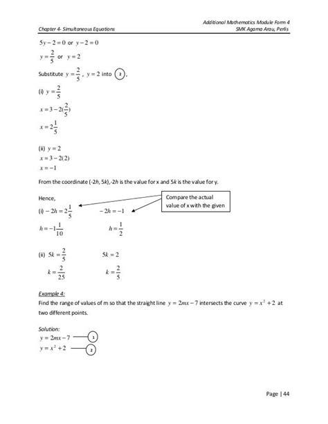 Additional Mathematics Form 4 Textbook Answers