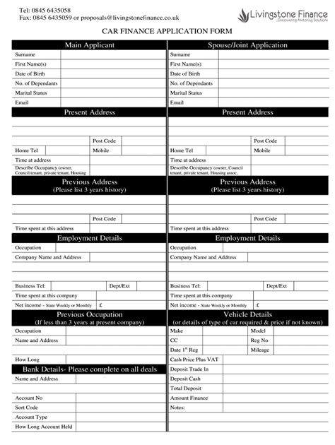 Car Finance Application Form Pdf Fill Out Sign Online Dochub