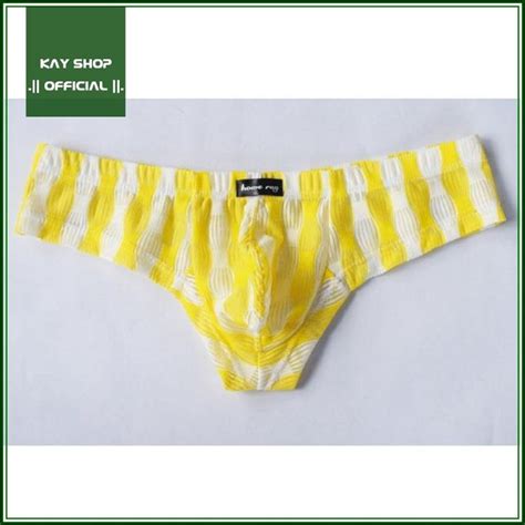 Giảm giá HOT Quần lót nam tam giác nửa mông thun cotton phối lưới sexy xuyên thấu gợi cảm khoe