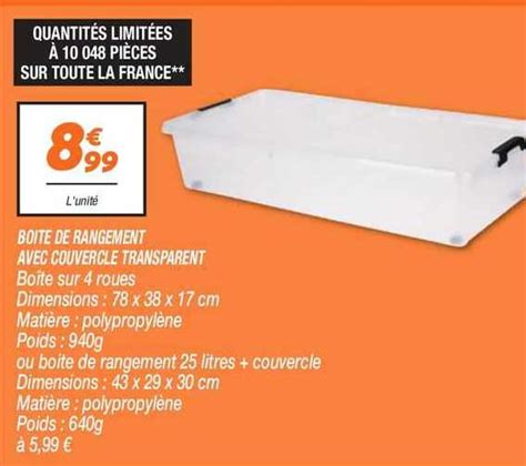 Promo Bo Te De Rangement Avec Couvercle Transparent Chez Netto