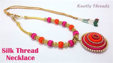 How To Make A Silk Thread Necklace At Home Tutorial YouTube