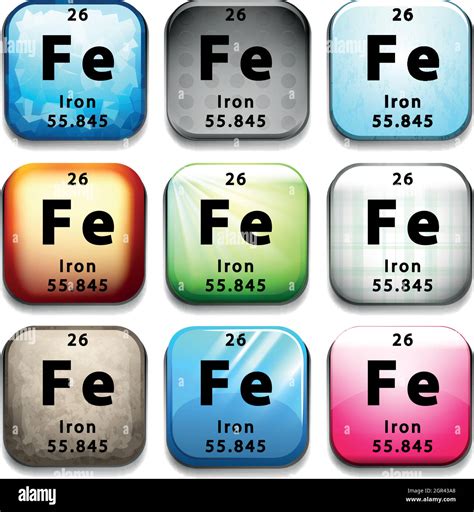 A Button With The Chemical Element Iron Stock Vector Image And Art Alamy