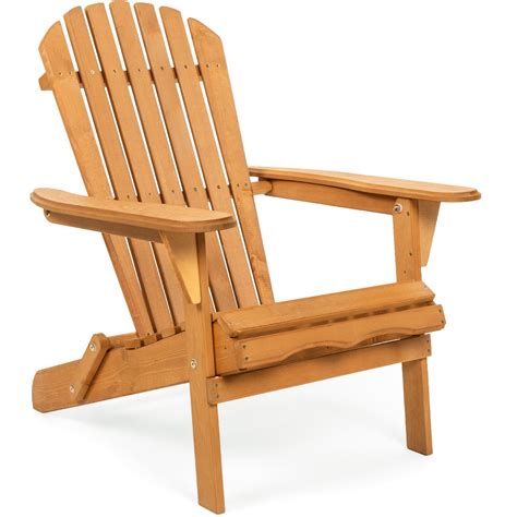 Best Choice Products Folding Adirondack Chair Outdoor Wooden Accent