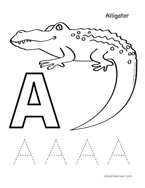 Letter A Is For Alligator Coloring Sheet Color Worksheets For Preschool