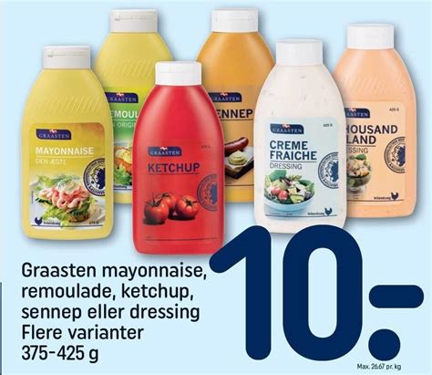 Graasten Mayonnaise Remoulade Ketchup Sennep El Dressing Tilbud Hos