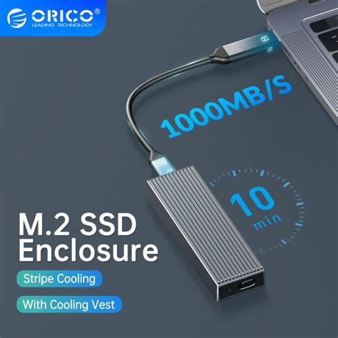 Orico เครื่องมือฟรี M2 Nvme เคส Ssd อลูมิเนียม10gbps Usb3 1 Gen2ชนิด C M 2 Ssd M กุญแจโซลิดสเตทไ