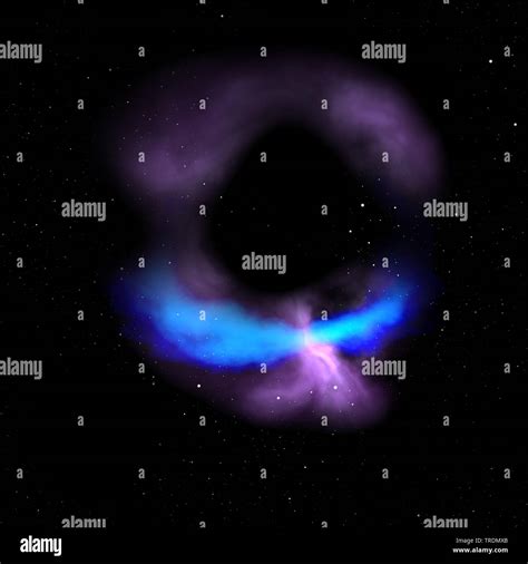 Illustration of a blue nebula in space Stock Photo - Alamy