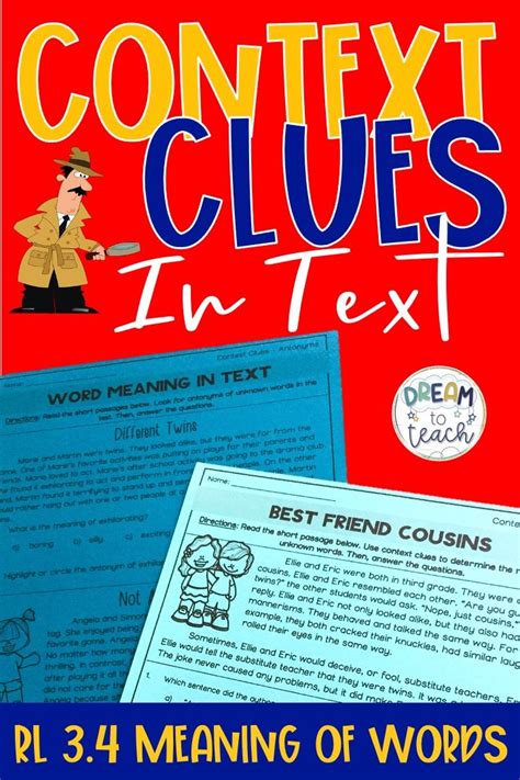 Rl 3 4 Context Clues In Text Definitions Antonyms Synonyms Examples