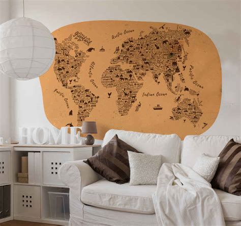 Autocolante Decorativo Mapa Mundo Nome Tenstickers