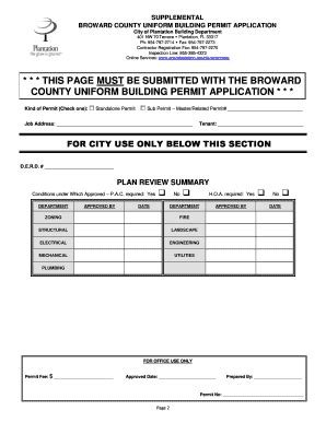 City Of Plantation Building Department Forms Fill Online Printable